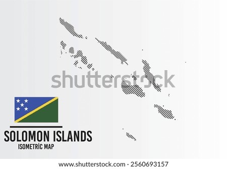 Solomon Islands flag and map vector	