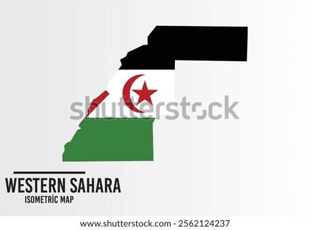 Western Sahara flag and map vector.