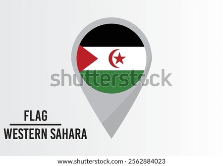 Western Sahara Flag on Location Pin. vector illustration