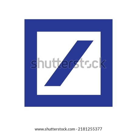 deutsche bank symbol blue strip icon logo vector template isolated white background