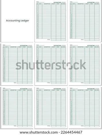 Accounting Ledger Book Worksheet design
