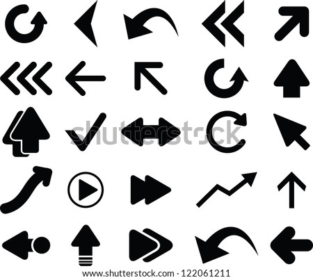 arrows icons, signs set, vector