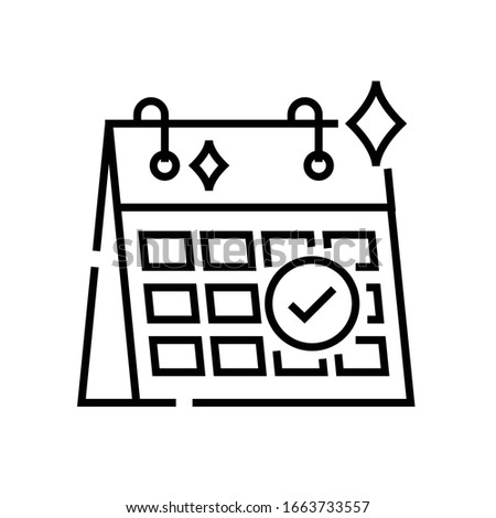 Schedule release line icon, concept sign, outline vector illustration, linear symbol.