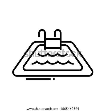 Swimming pool line icon, concept sign, outline vector illustration, linear symbol.