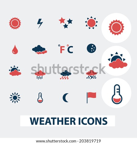 weather icons, signs, symbols, vector set