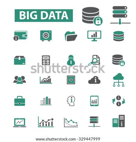 big data, hosting, system organization, information storage icons