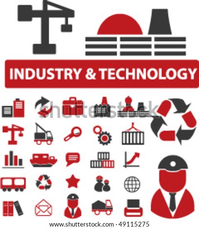25 industry & technology signs. vector