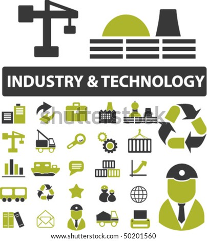 30 industry & technology signs. vector