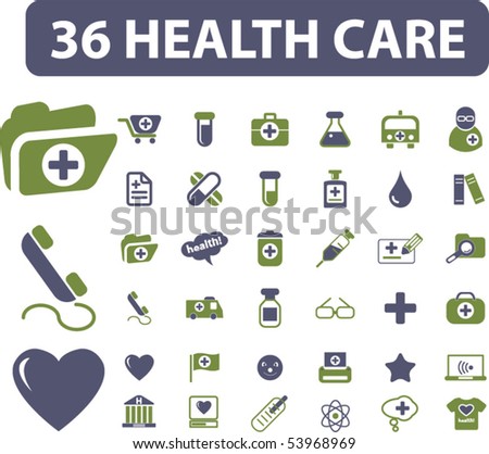 36 professional health care signs. vector