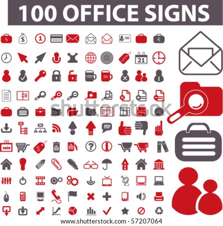 100 professional office signs. vector