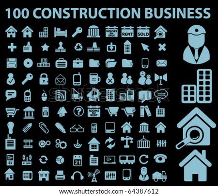 100 construction business signs. vector