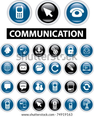 communication & network buttons & signs, vector