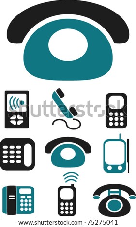 phone icons & signs, vector