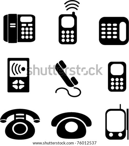 phones icons, signs, vector illustations