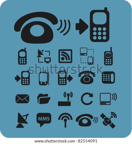 phone icons, signs, vector illustrations