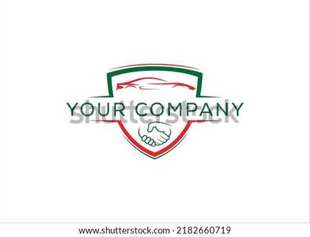 Sheild and car Shape logo design icon illustrator vector