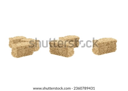 Similar – Image, Stock Photo Packed bales of straw on a meadow