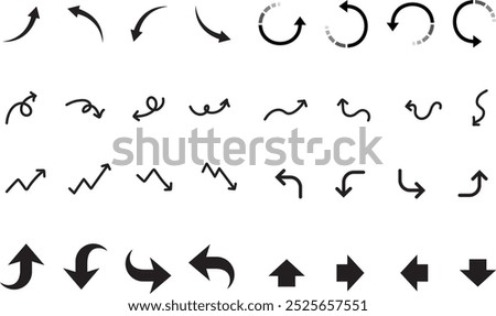 Arrow icons of various shapes are useful for working on various documents.