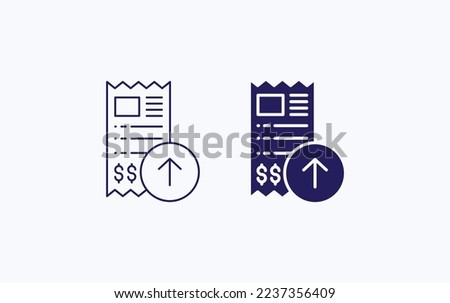 Invoice document upload, bill, ticket, receipt, vector illustration