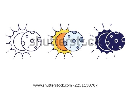 Solar eclipse icon vector illustration