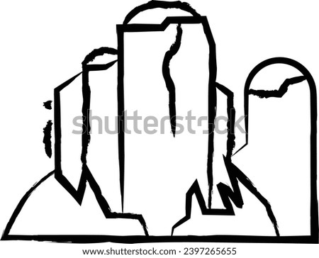 Mesa Mountain hand drawn vector illustration