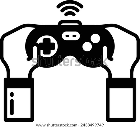 Game play glyph and line vector illustration