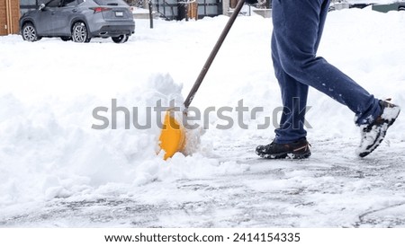 Similar – Image, Stock Photo Snow shoveling