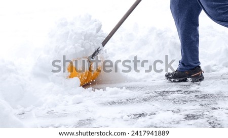 Similar – Image, Stock Photo Snow shoveling