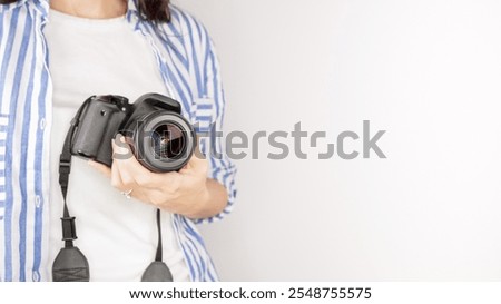 Image, Stock Photo Faceless portrait of female tailor working in her workshop