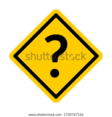 Question Mark Icon with a Traffic Sign Style Diamond Shape. Vector Image.