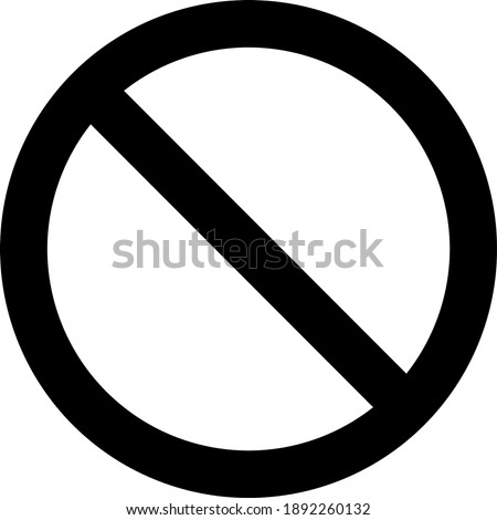 Black No Sign or General Prohibition Circle-Backslash Icon. Vector Image.