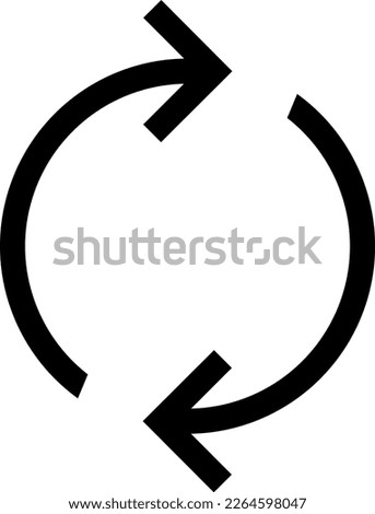 Rotation Circle Arrow Refresh Reload or Recycling Sign Icon. Vector Image.
