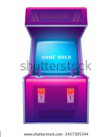 Arcade machine. Retro arcade game machine. Isolated vector illustration