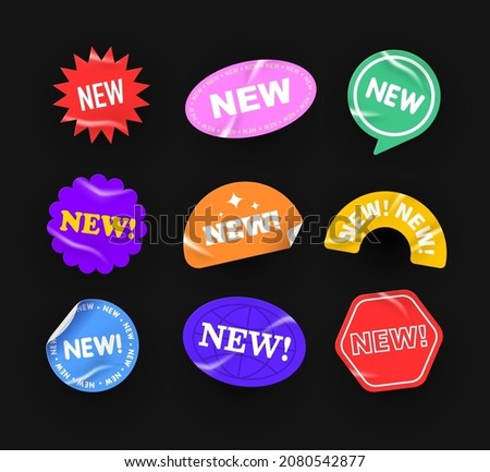 Sticker New Arrival. Stickers for products, new labels, sale badges. Vector sticker templates