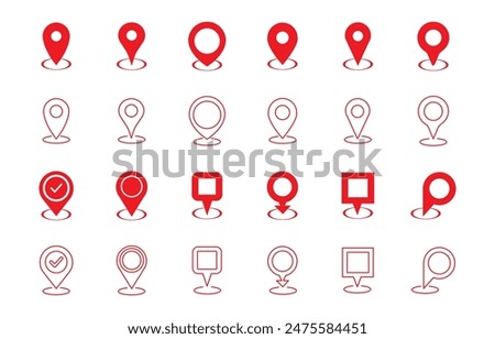 Map pin and location icon set