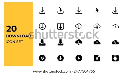 Download icon set. cloud computing 