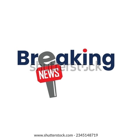 Breaking news  logo on white background Entertaining show with news