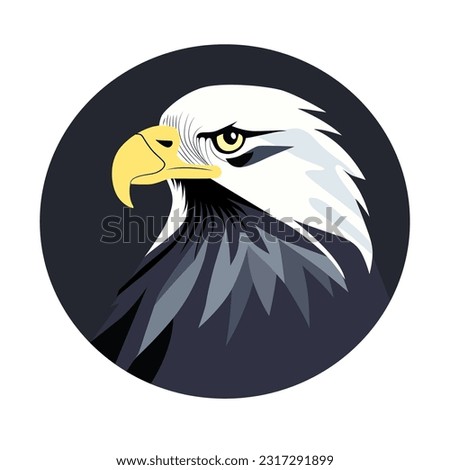 Eagle in grey background, use for logo, background