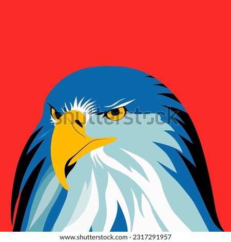 Eagle in orange background, use for logo, background