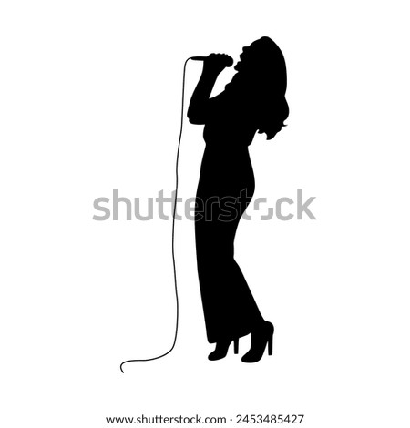 Similar – Image, Stock Photo Silhouette of male singer in studio