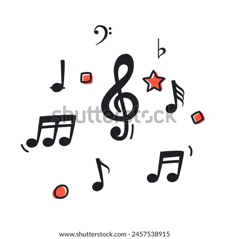 Cute music notes icons set vector, black notes symbol, music notes symbol