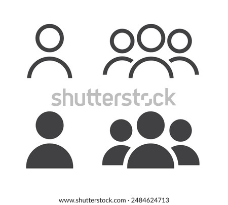 Group of people or group of users. Group icon, people icon set in trendy flat style