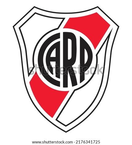 Logo shield river plate art vector text example template