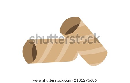 Toilet paper roll clipart. Simple empty toilet rolls vector design isolated on white. Minimalist toilet paper tube cartoon style. Toilet paper tube doodle drawing style. Paper garbage concept