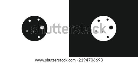 Full Moon flat icon for web. Simple full moon sign web icon silhouette with invert color. Round moon with craters solid black icon vector design. Mid-Autumn Festival or Moon Festival concept
