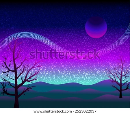 Similar – Image, Stock Photo Two dead trees by a muddy lake shore