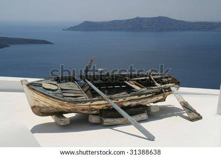 Boat at Santorini, Greece