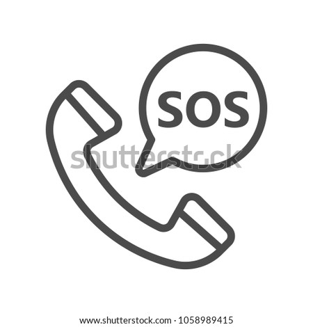 SOS icon, logo illustration, line megaphone, Pixel perfect, eps 8