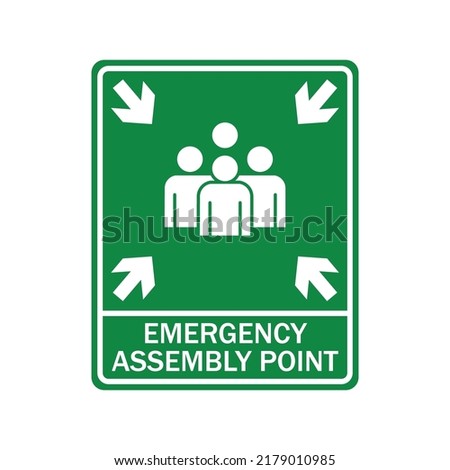 Fire Assembly Point Vector Signage Illustration Design. Vector