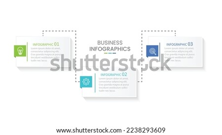 Vector infographic label design concept with square layout and marketing icons with 3 steps or options.